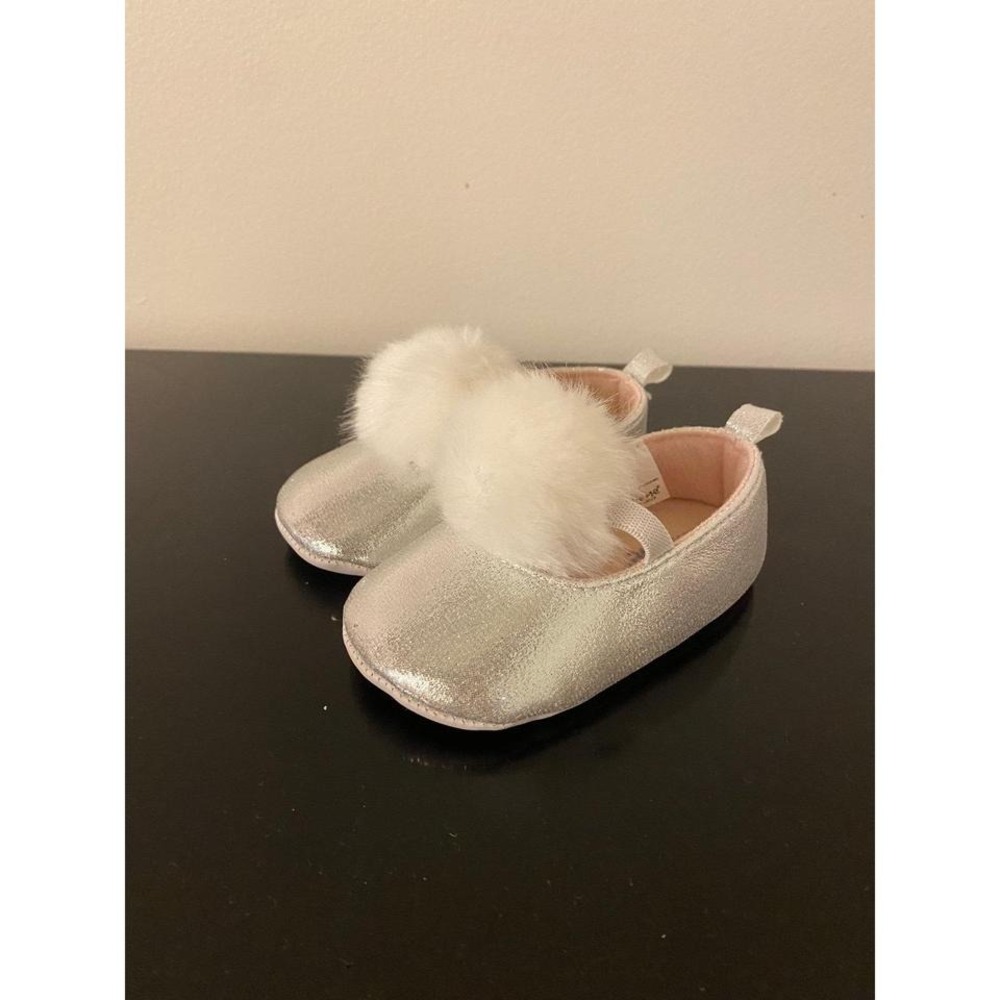 Little Me Silver‎ Pom Pom Slippers